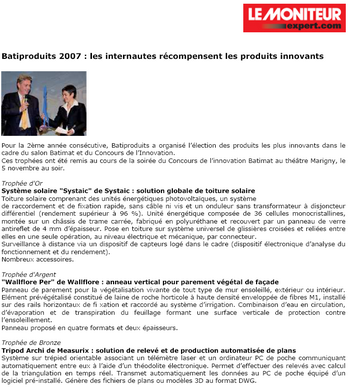 Batiproduit 2007 - Le Moniteur Expert